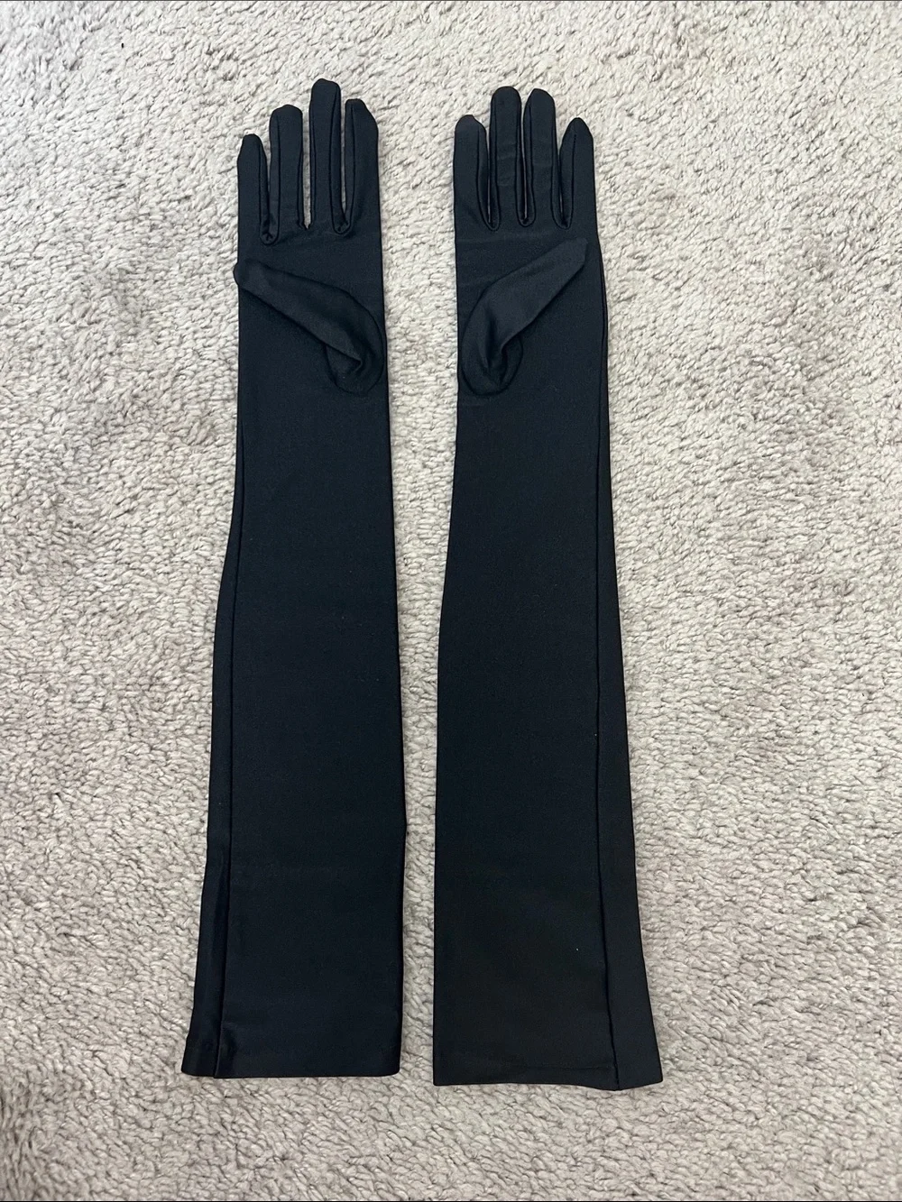 Mariell 225GL Black satin gloves
